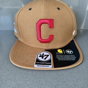 Carhartt x '47 Brand Cleveland Indians Guardians MLB Brown Hat Cap Snapback NWT